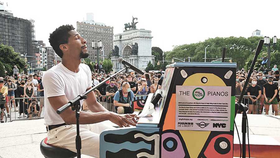 Jon Batiste took his music to the streets during the nationwide protests in the US over the killing of George Floyd last year