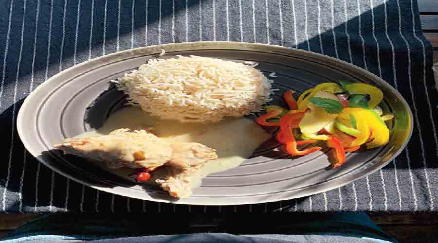 Rosemary Chicken with Herb Rice and Salad