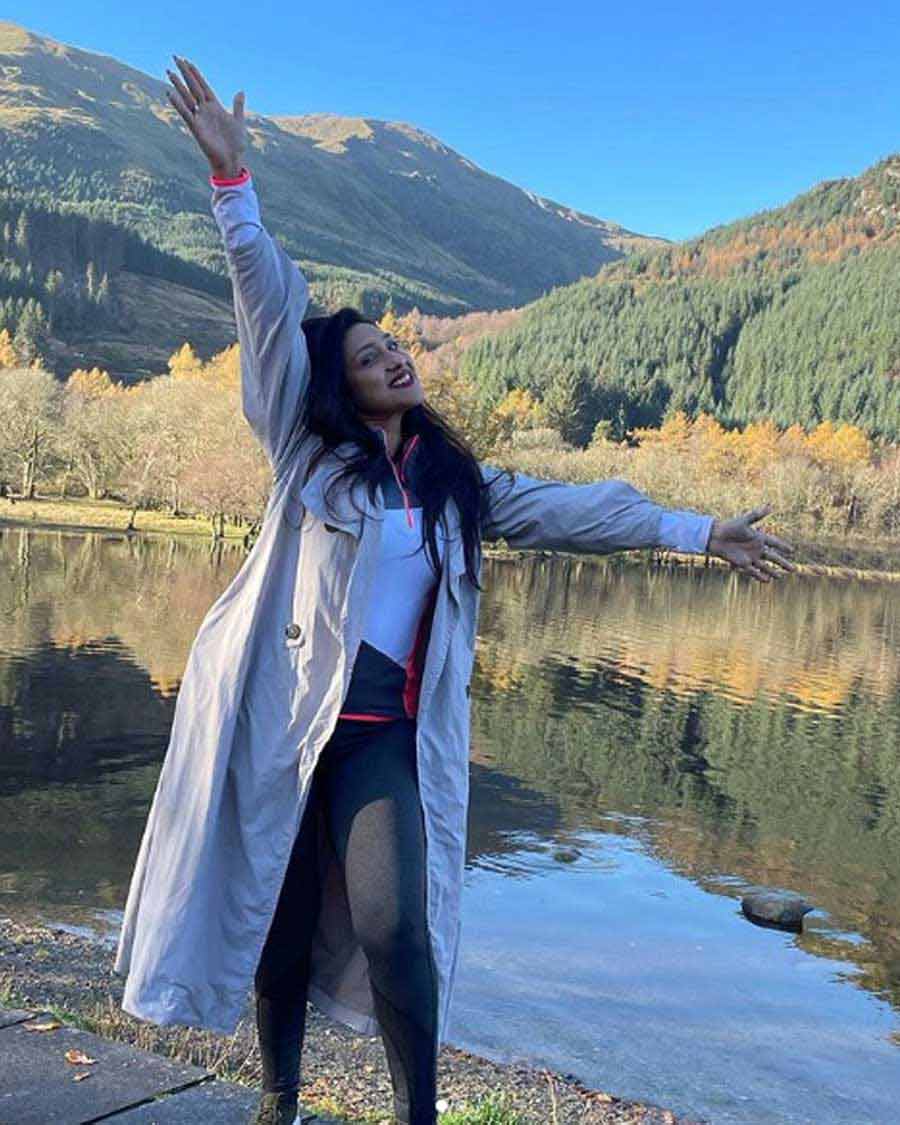 HAPPY-GO-LUCKY: Actor Rituparna Sengupta uploaded this photograph on her Instagram handle on December 4, Saturday from Scotland