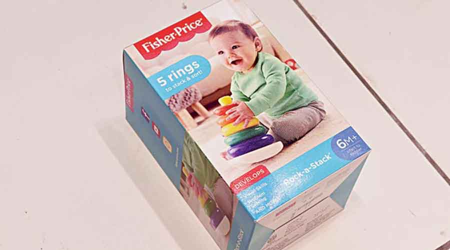 This Rack-a-Stack toy designed for the infant to toddler age group is intended to enhance their vision and initiate their thinking ability and problem-solving skills.  349 rupees. 