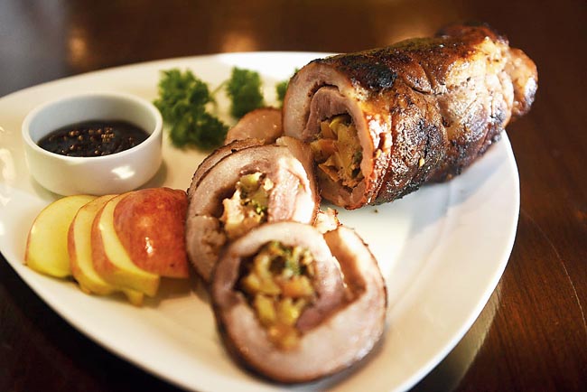 Stuffed Apple Pork: What is better than pork cooked to perfection? Here, the pork is stuffed with deliciously sweet-and-salty pieces of apples. The tender pork will make you hungry for more.