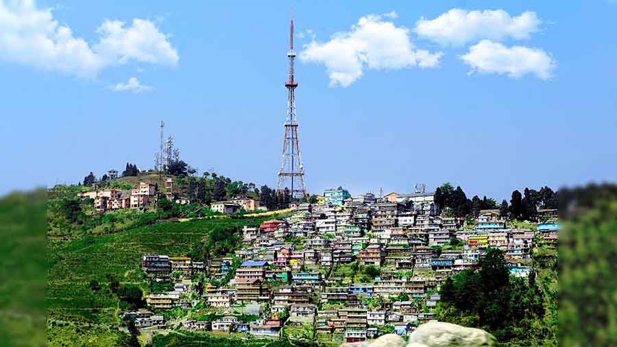 Kurseong town on a clear day 
