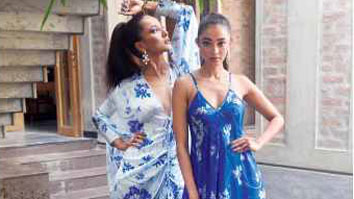 Ushoshi Sengupta (left) and Diti Saha are a picture of tranquillity in shades of blue. Ushoshi sports a blue kimono kaftan dress with the drawstring detailing allowing you to let go when you are not weight-watching. Diti’s blue floral-printed maxi dress can take you from the beach to the bar. Statement earrings add oomph. And those metallic eyes! A great match to the high ponytails. Fuss-free and chill.  