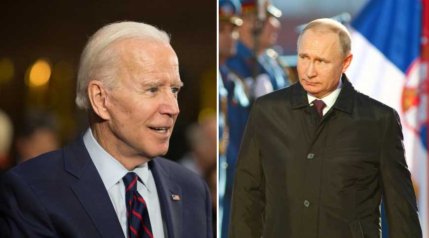 US President Joe Biden (L) and his Russian counterpart Vladimir Putin