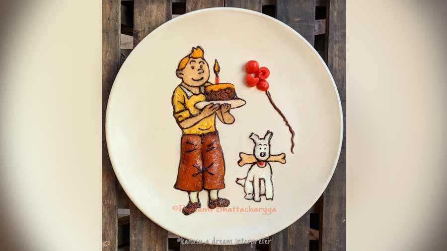Her food creations appeal to every age group and sensibility, with a selection of characters from Tintin and Baantul to Gopal Bhar