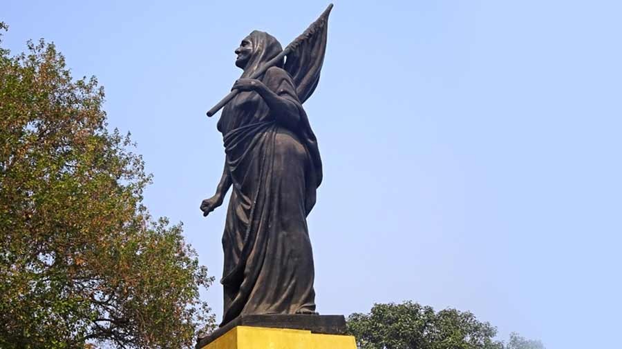 A statue of Matangini Hazra on Kolkata's Maidan