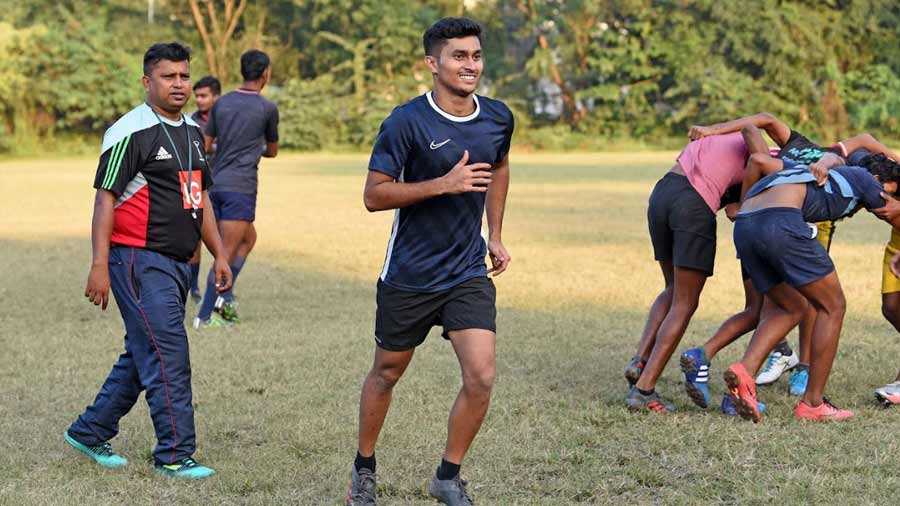 Sheikh Badal (centre), captain of the boys’ team, could be seen pushing his players to give it their all