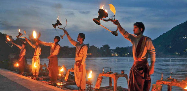 There is a private Ganga Puja on the resort’s private beach