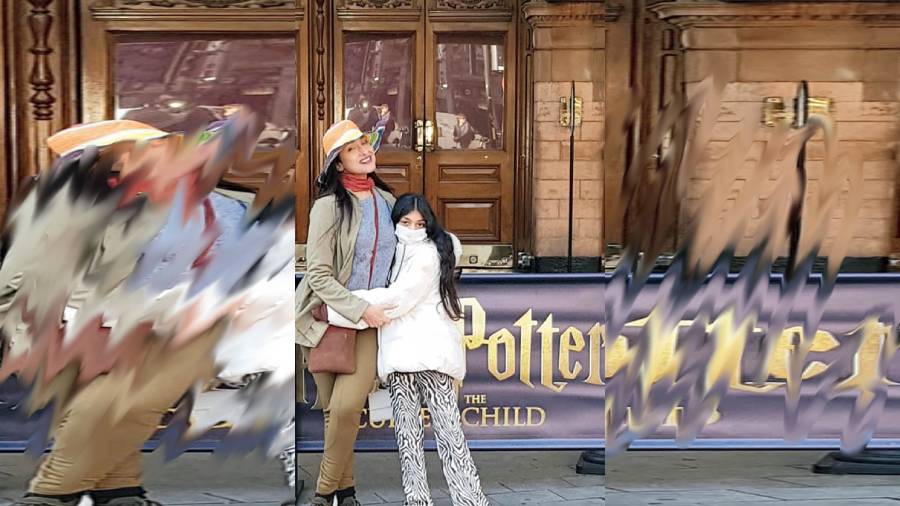 Rituparna on the Harry Potter tour with daughter Rishona