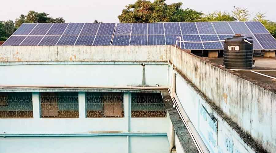 Solar panels at the Diamond Harbour school. 