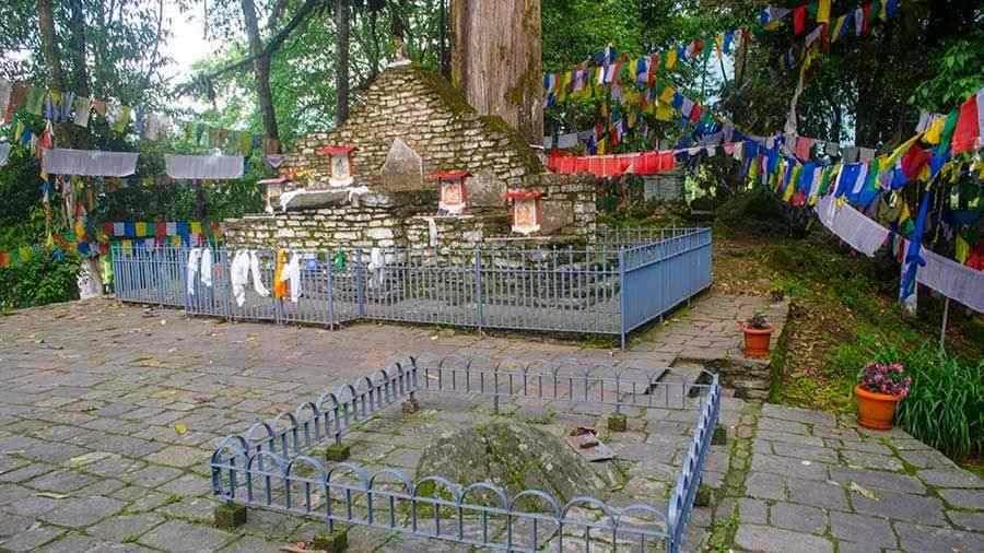 The stone throne on which the first king of Sikkim was crowned can still be seen
