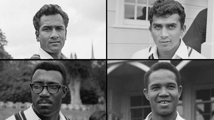 The Rest of the World XI had a lineup that dazzled with stars, among them (clockwise from top left) Rohan Kanhai, Sunil Gavaskar, Garfield Sobers and Clive Lloyd