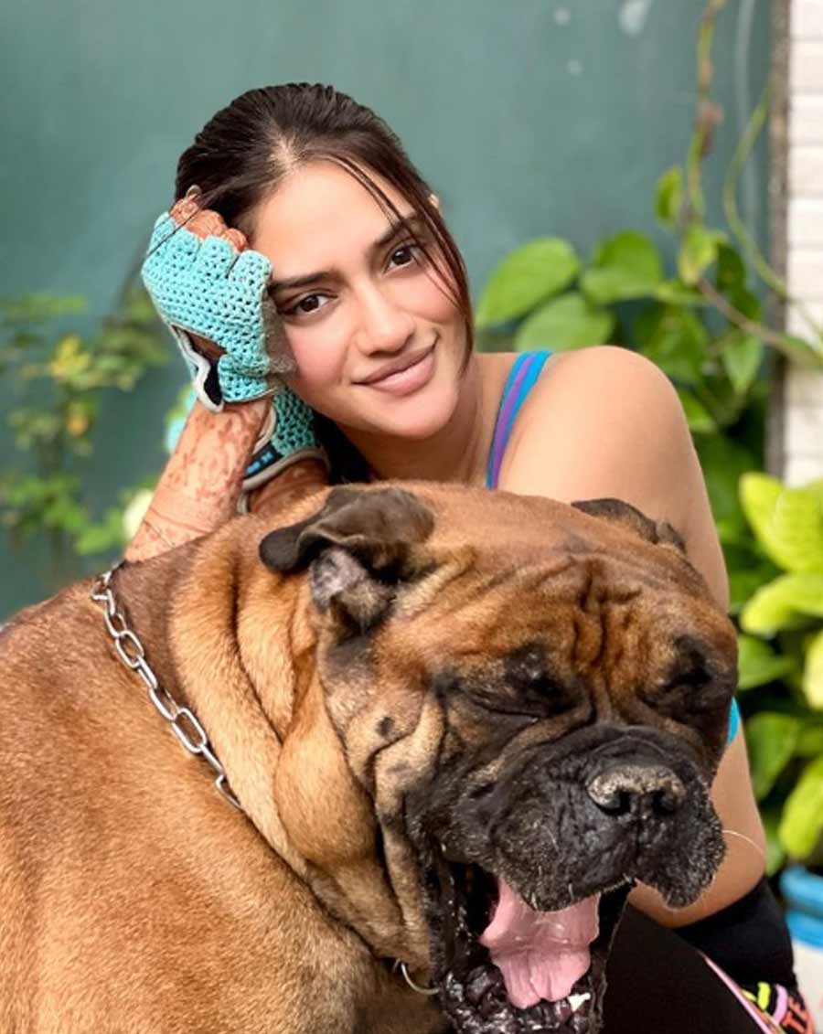 UNCONDITIONAL LOVE: Pet parent Nusrat Jahan uploaded this adorable photograph on her Instagram account on Friday, December 10