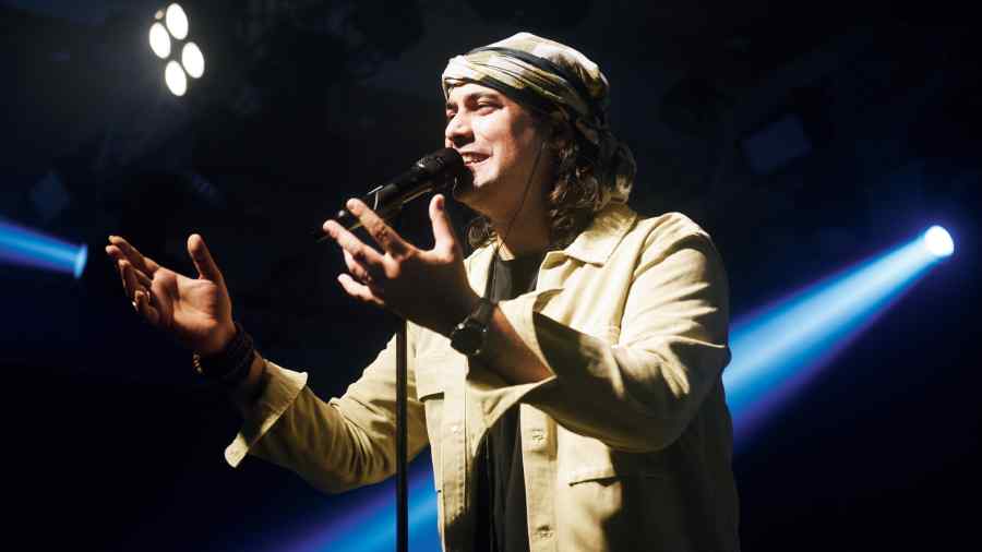 Jubin Nautiyal in performance at the Westside Pavillion