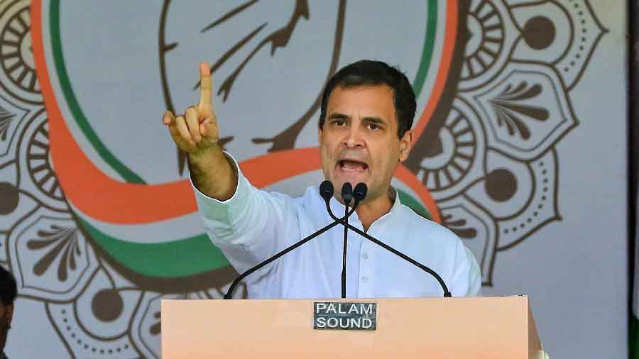Rahul Gandhi addresses supporters in Jaipur on Sunday