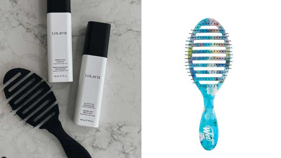 (Left) Wet Brush Pro Flex Dry and (right) Wet Brush Nea Blue Speed Dry Brush (available at Health & Glow)