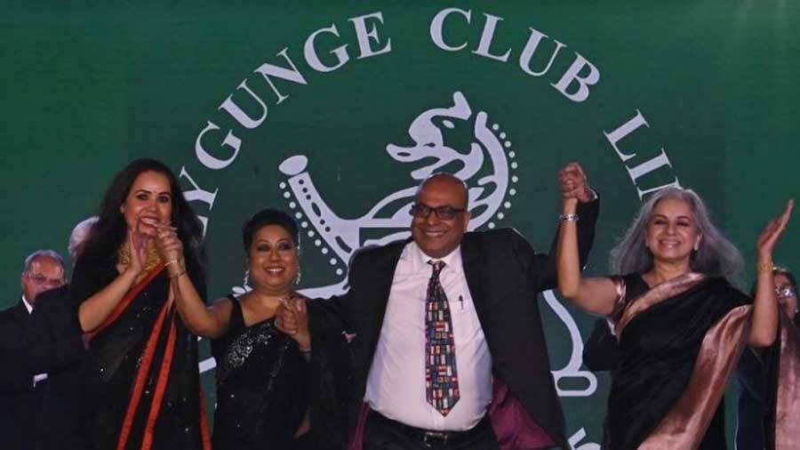 Charlie and his angels: Sumit Ray with Jessica Gomes Surana, Malini Sarkar Navada and Anuja Kumar 