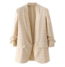 Beige checkered blazer from Urbanic @ Rs 2,249