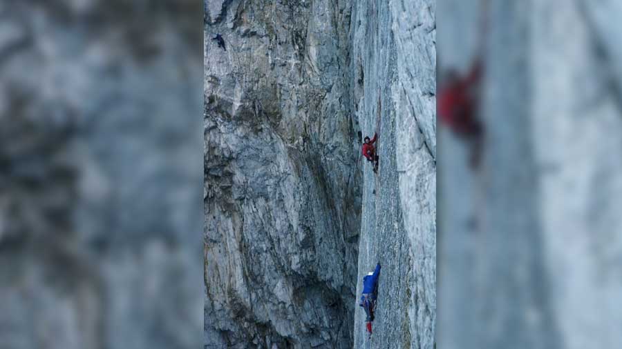 Mandip rock climbing in North Wales in 1979