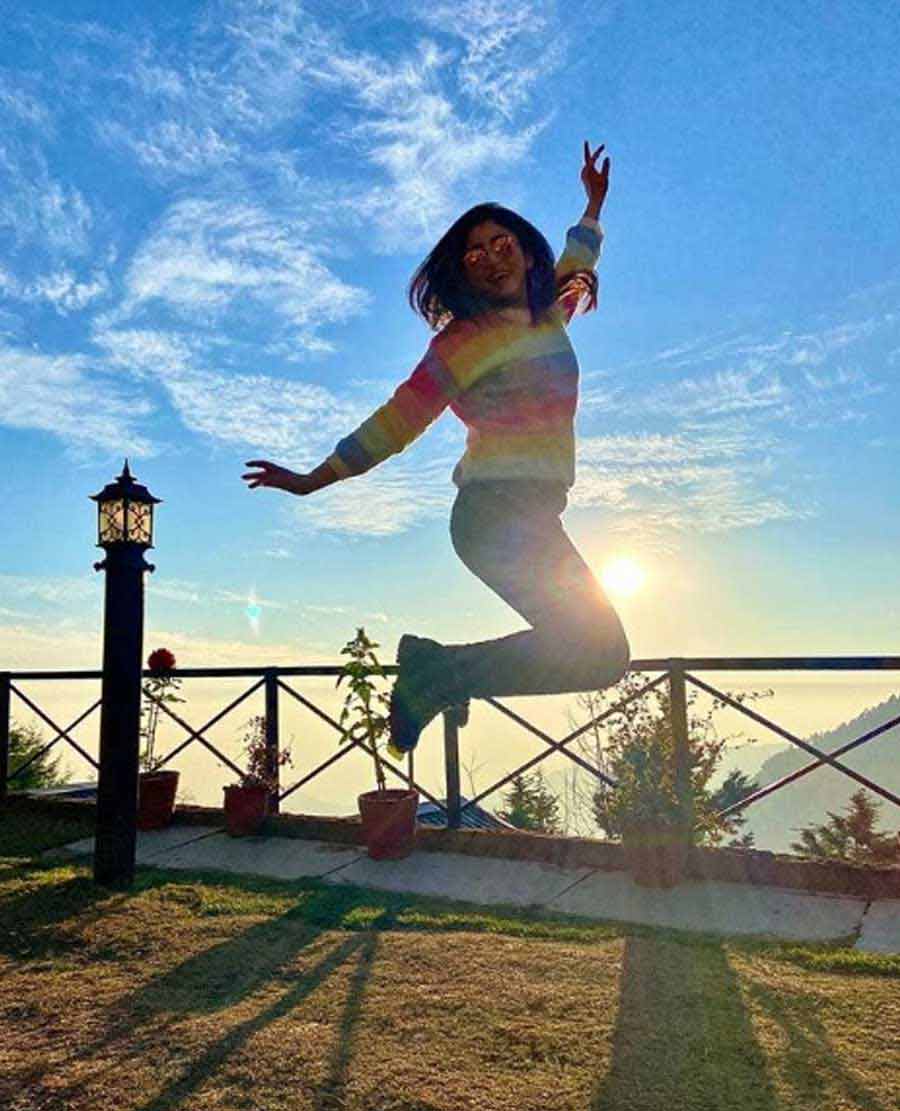 ON CLOUD NINE: Actor Ridhima Ghosh enjoys some holiday time to her heart’s content. She uploaded this photograph on her Instagram handle on Thursday, December 16