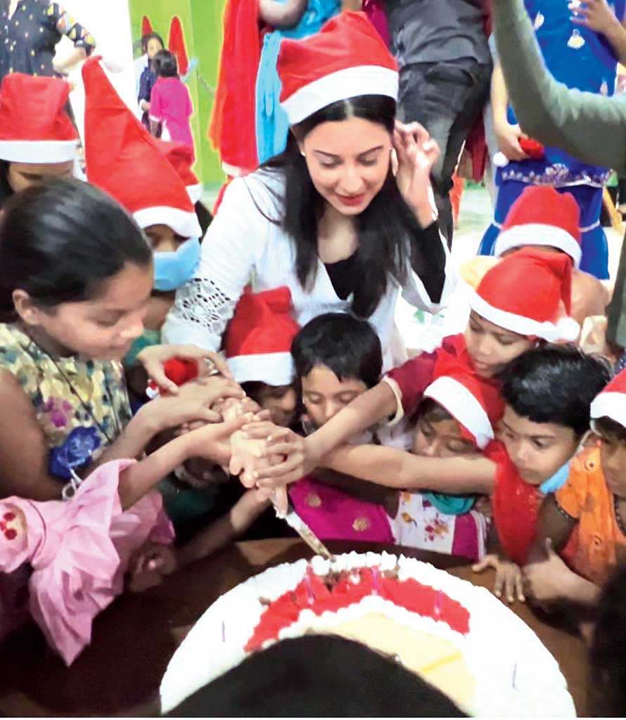 Christmas celebrations in Bowbazar on Friday.