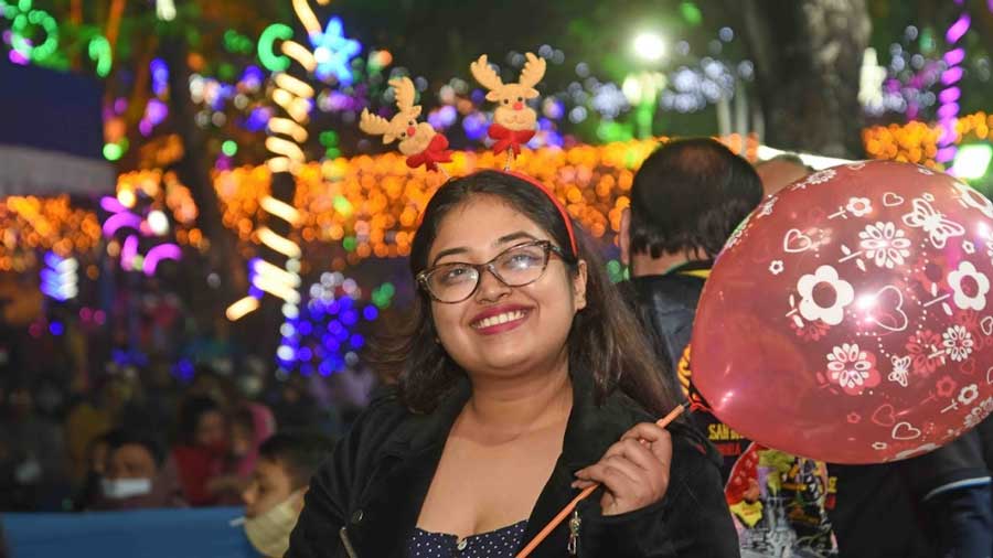 “My friends and I have been touring Kolkata on a Royal Enfield so I got them here to show them the decorations and lights,” said Dr Shreya Biswas, who is in Kolkata after six years after studying medicine in Russia. “Christmas for us means the Kolkata Christmas Festival, breakfast in China Town, picnics to Eco Park or Victoria Memorial, baking and gifting cakes,” she added. 