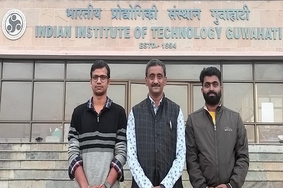 Parameswar K. Iyer with two of the three researchers. 