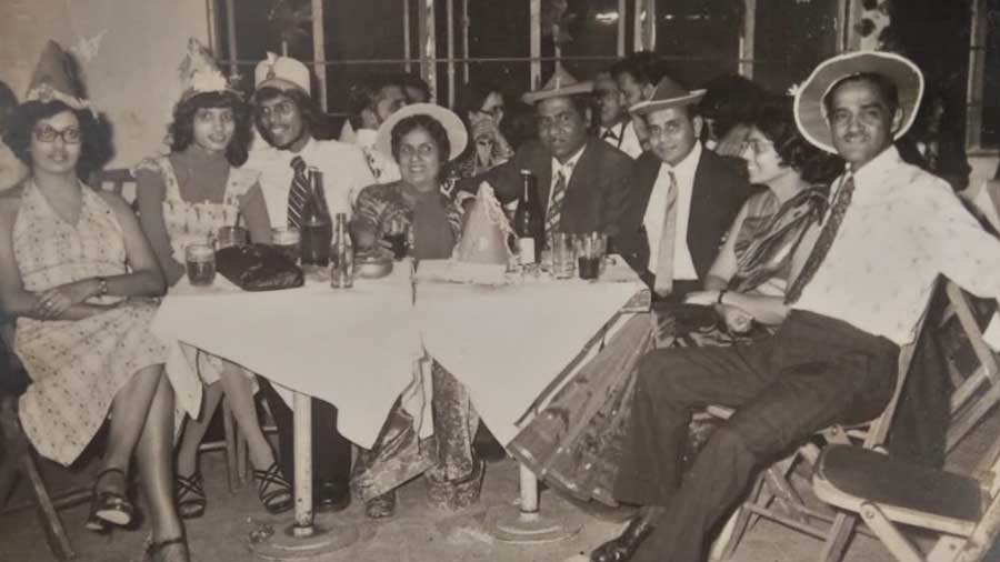 (L-R) Janice DeDonker, Blance and Mark Rodrick, Bruno Sequeria, Gloria and Ryan Francis at the dance in the 1960s