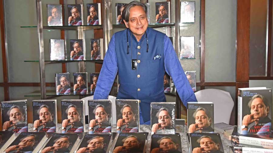 Tharoor at the launch of 'Pride, Prejudice and Punditry' at ITC Sonar, Kolkata