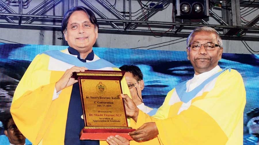 Tharoor was present at the first convocation of St. Xavier’s University in 2019 and frequently returns to his alma mater