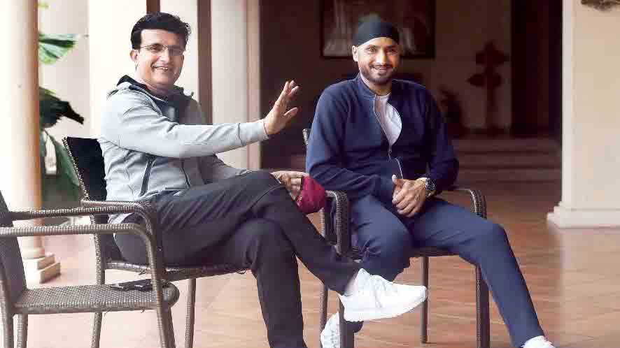 Harbhajan Singh with Sourav Ganguly