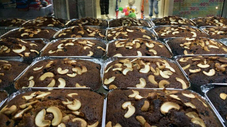 Nahoum’s makes three varieties of traditional Christmas cake — rich fruit cake, special rich fruit cake and light plum cake