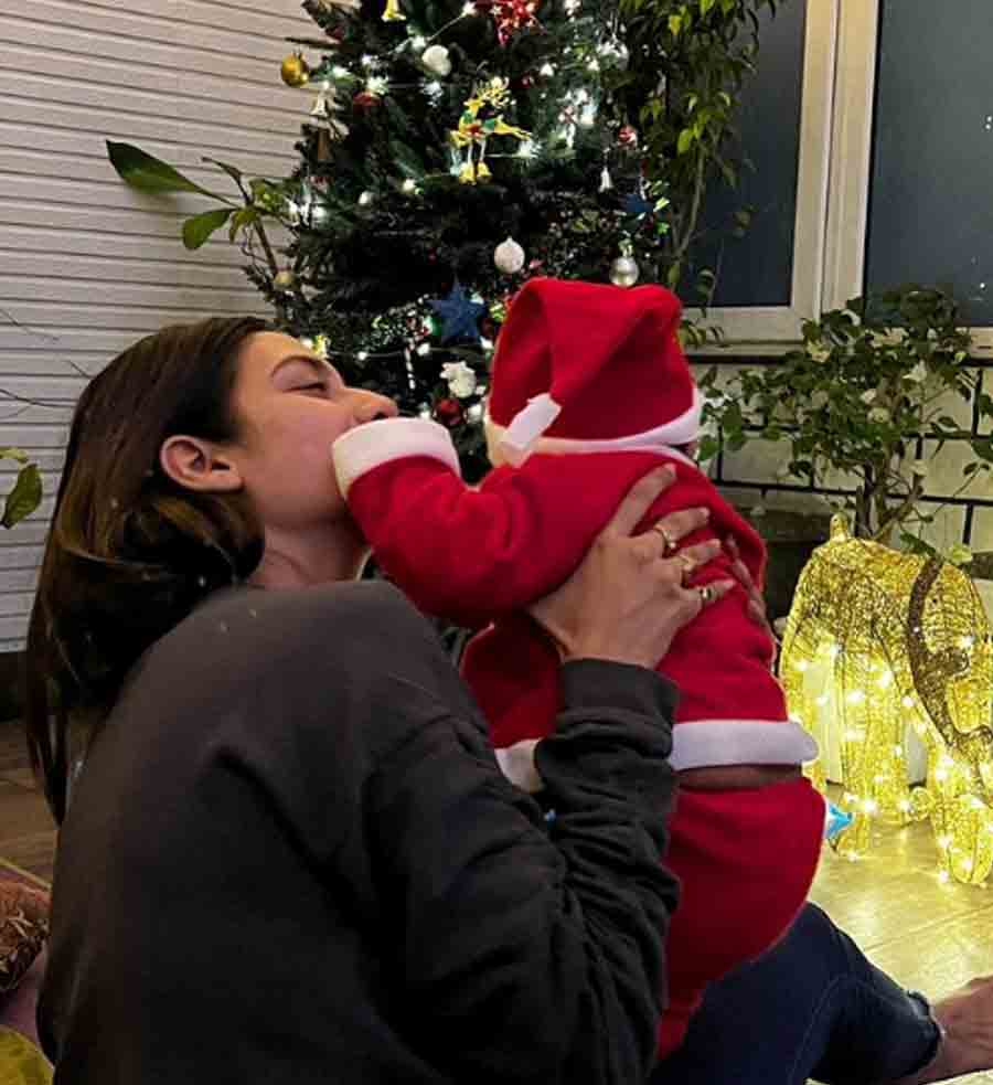 LITTLE SANTA: Actor-turned-MP Nusrat Jahan posted this adorable photograph on her Instagram handle on Saturday, December 25 and wrote, “It just isn’t a season… it’s a feeling… May this Christmas bring in joy peace hope and love to all… MERRY CHRISTMAS”
