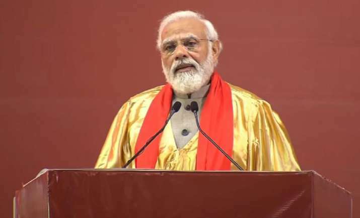 PM Narendra Modi at the IIT Convocation Ceremony, at Kanpur on Tuesday.