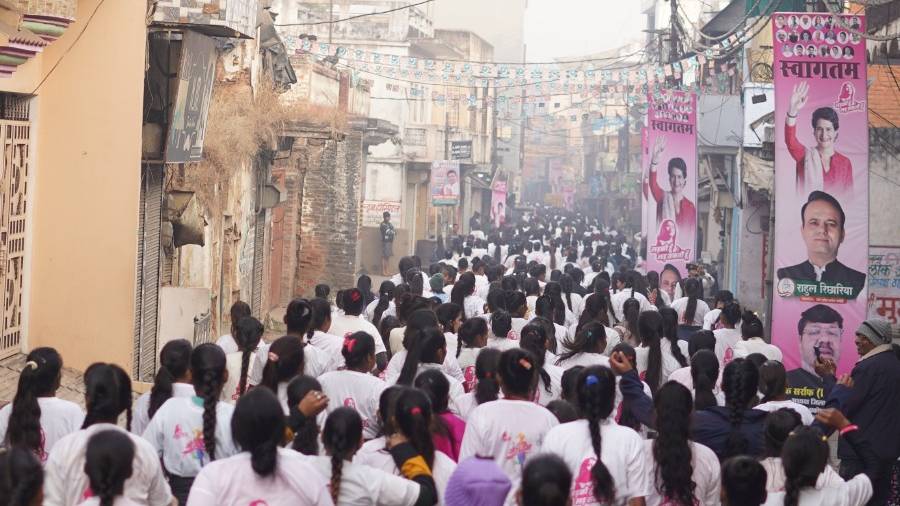 Congress holds women marathon in Lucknow.