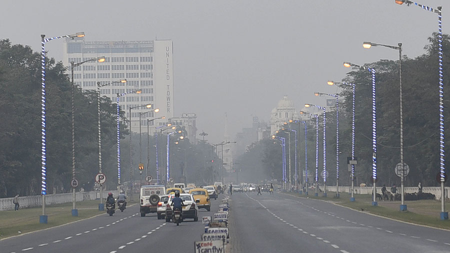 Fog over Red Road on Tuesday evening.