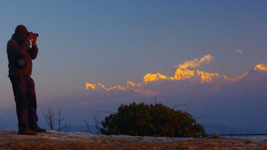 Tumling offers a wide view of the Himalayan range