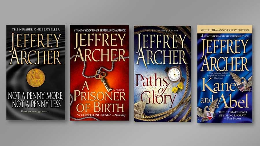 A few of Jeffrey Archer's many bestsellers