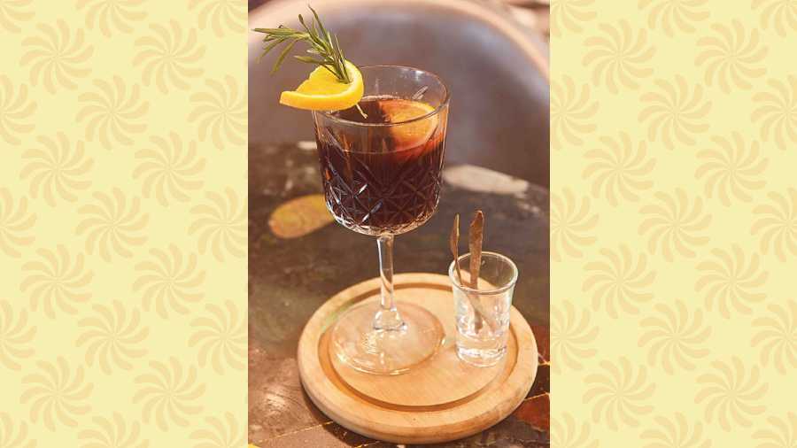 Mulled Wine: Winter and mulled wine go hand in hand and this version with Indian spices and honey is a delectable mix that will warm you right up. Rs 650