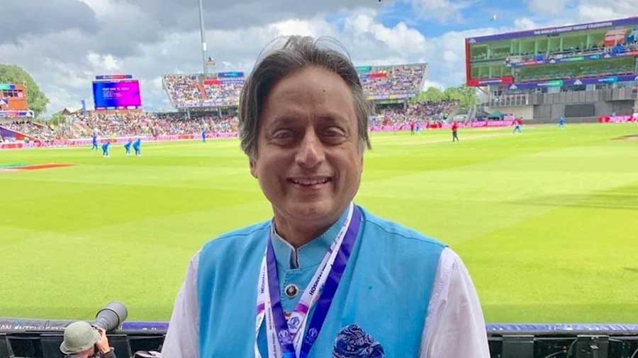 Tharoor at a cricket match