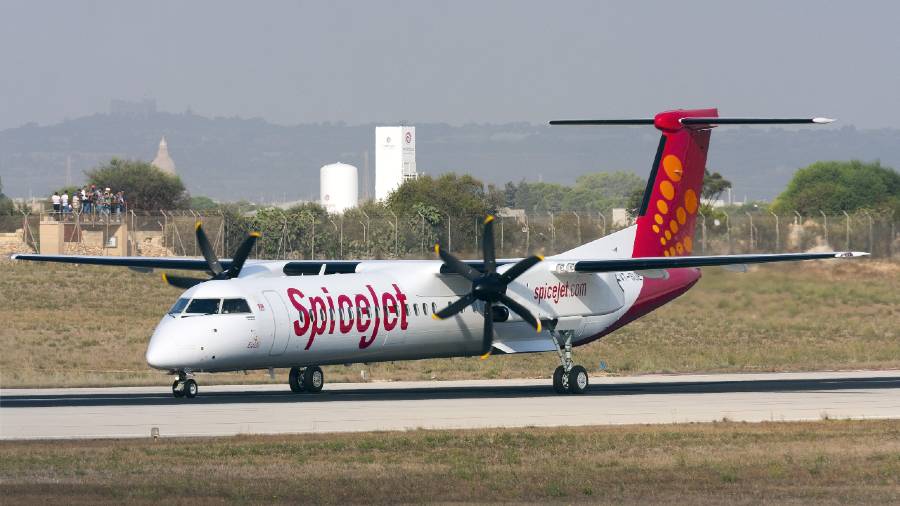 A SpiceJet flight with 69 passengers made an emergency landing at Calcutta airport as smoke was detected at the rear side of the cabin following a loud sound on Monday