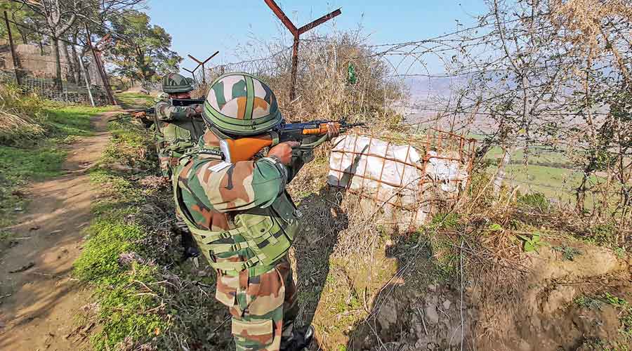 A part of the Line of Control in Rajouri, Jammu and Kashmir, after a ceasefire  violation by Pakistan on January 24