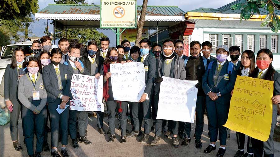 Sikkim students protest delay in campus works