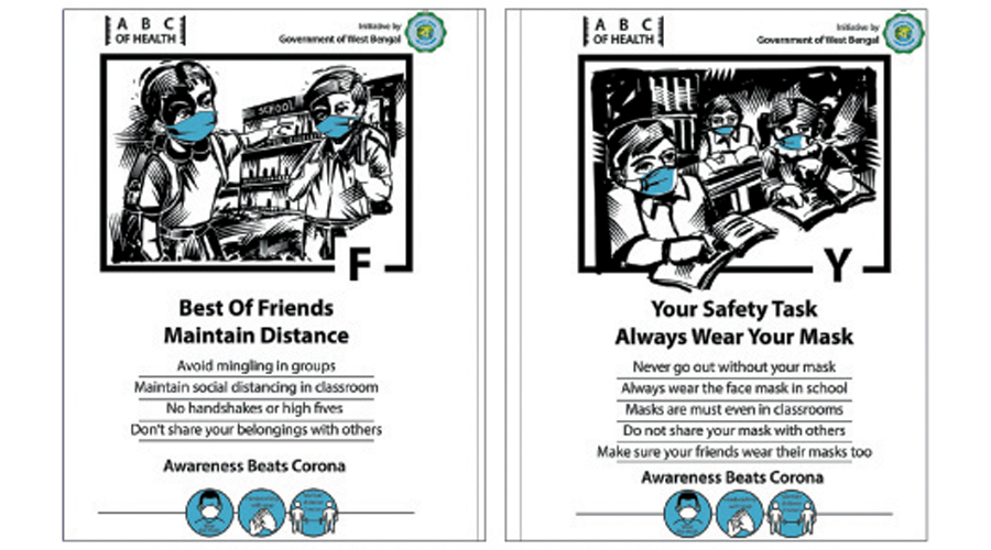 Some of the posters in the 28-page guideline document that the state government issued to schools
