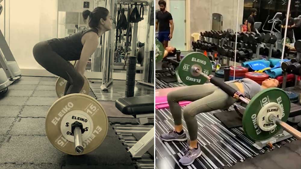 Anushka Sharma does Barbell Hip Thrusts and Deadlifts before her pregnancy, under coach Imran Sarfaraz’s guidance.