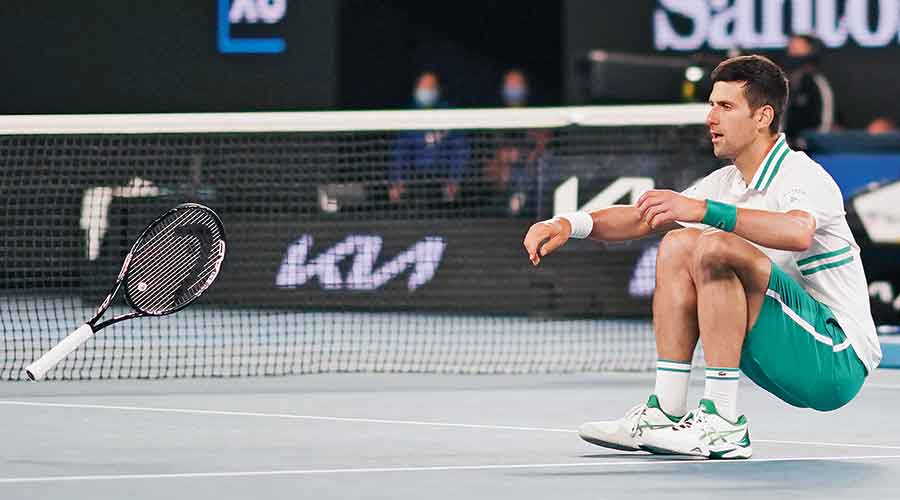 Novak Djokovic after winning the Australian Open men’s singles final  on Sunday. 
