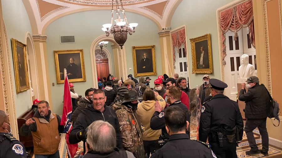 Angry mob inside the US Capitol 