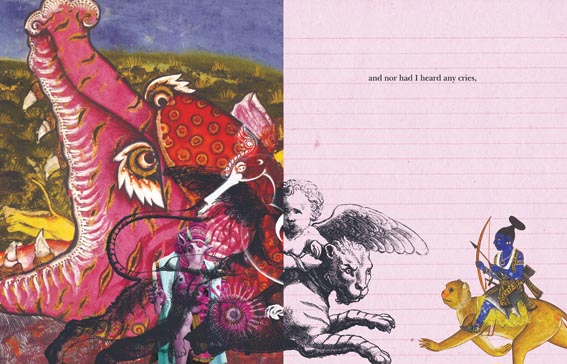 Pages from Victor Halfwit — A Winter’s Tale by Thomas Bernhard, illustrated by Sunandini Banerjee adorn one of the corridors of the property that arrests attention of guests