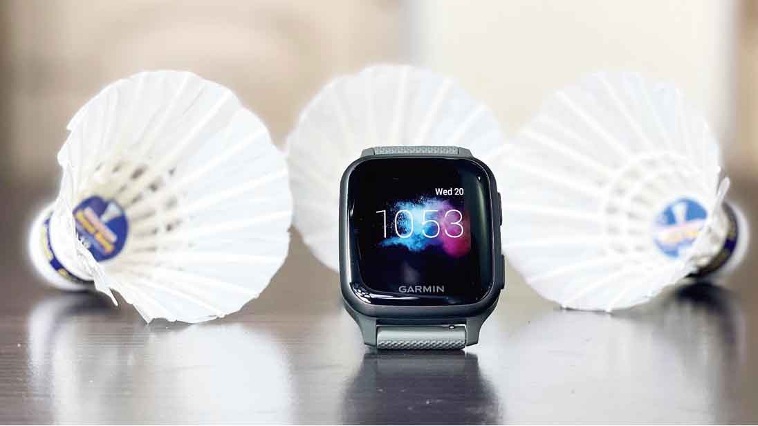 Garmin VENU SQ Fitness GPS Smartwatch-White/Gold -Silicone Band *New  753759260637