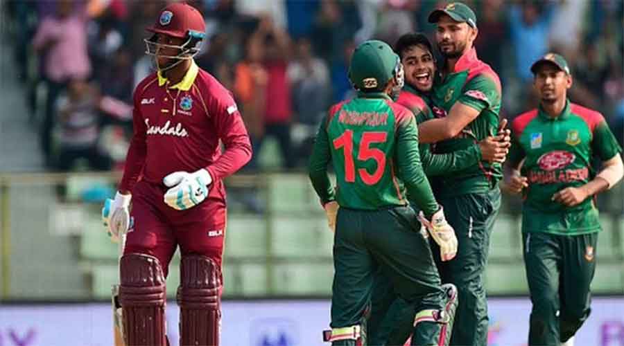 Bangladesh bowled the visitors out for 122 in 32.3 overs and then reached home losing four wickets with 97 balls to spare.